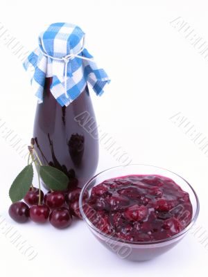 cherry syrup and jam