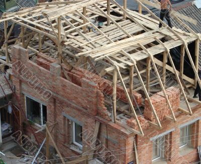 Construction of new wooden rafters