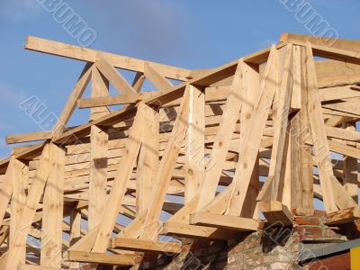 Construction of new wooden rafters