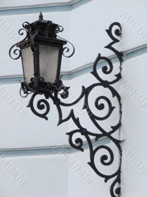 Ancient Street Lantern on Cathedral Wall