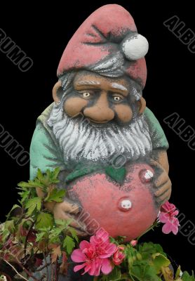 Isolated Gnome or goblin Park Statue