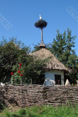 Peaceful Ancient Ukrainian Village Yard