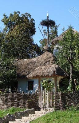 Peaceful Ancient Ukrainian Village Yard
