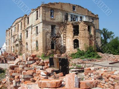 The Old Broken Piano Among Ruins