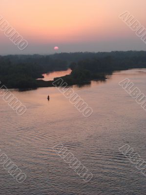 Sunset on River Dnieper in Kremenchug