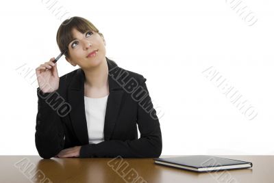 Beautiful woman thinking