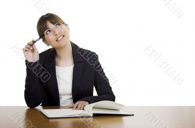 Beautiful woman thinking