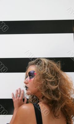 Makeup Model on Black and White