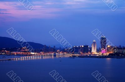 Night view of Macau city