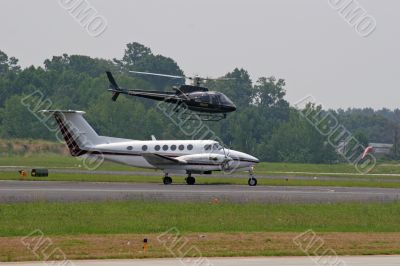 Plane and Police Chopper