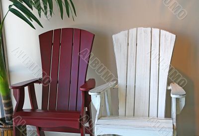 Red and White Chairs