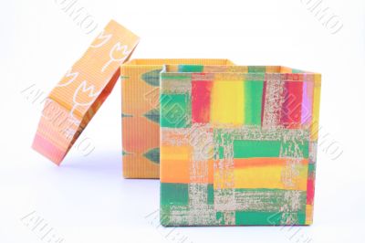 two open boxes isolated