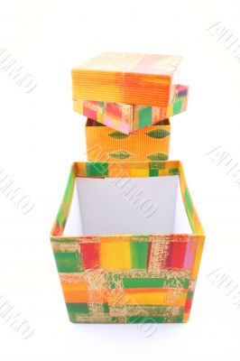 two open boxes isolated