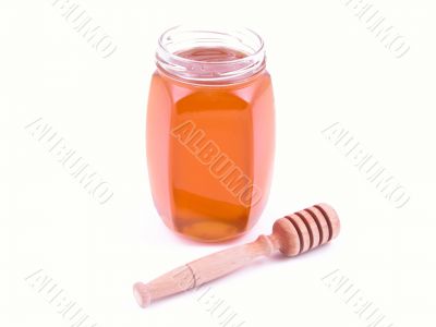 jar of honey isolated