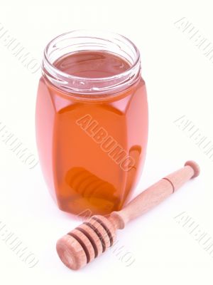 bowl of honey isolated