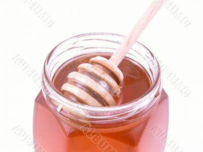 bowl of honey isolated