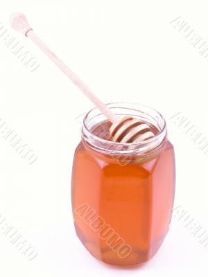 bowl of honey isolated