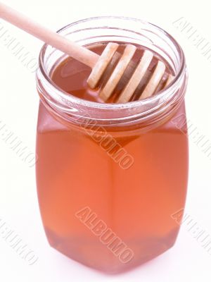 bowl of honey isolated