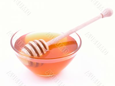 bowl of honey isolated