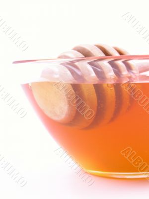 bowl of honey isolated