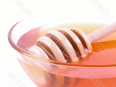 bowl of honey isolated