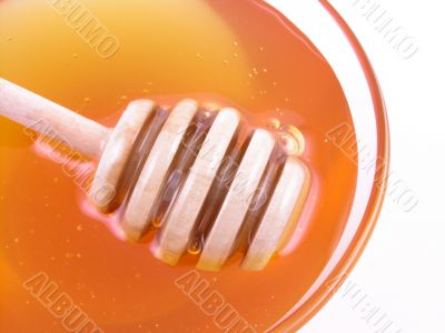 bowl of honey isolated