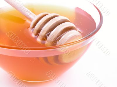 bowl of honey isolated
