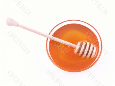bowl of honey isolated