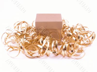 box with little stars and golden ribbon