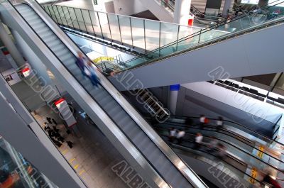 Escalators in airport