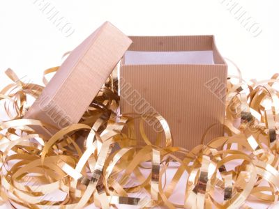 box with little stars and golden ribbon