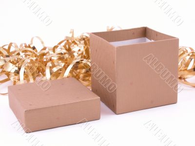 box with little stars and golden ribbon