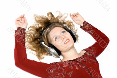 girl with headphones