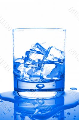 Water with ice cubes