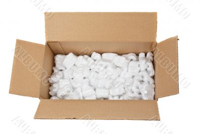 Open cardboard box