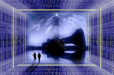 Digital, industrial war concept