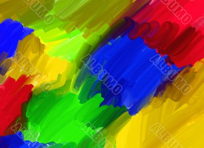 artistic oil canvas paint in primary colours