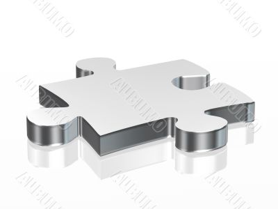 Jigsaw puzzle piece in silver