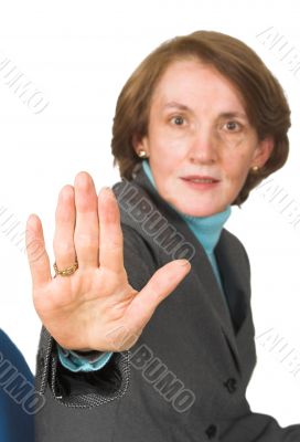 business woman warning