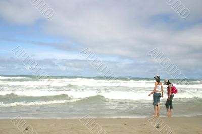girls at the beach