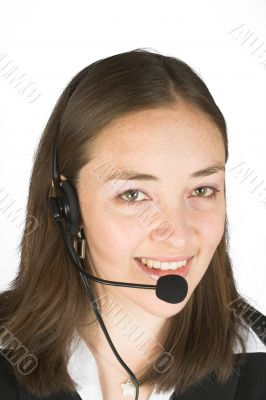 customer service girl smiling