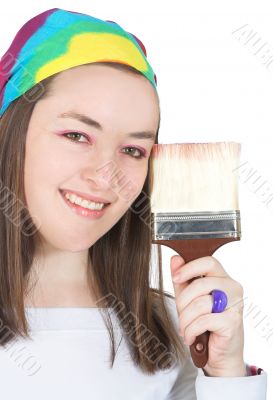 beautiful girl with a brush