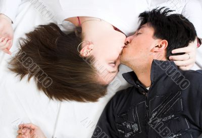 beautiful couple kissing