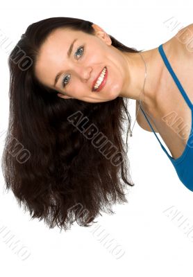 beautiful girl coming into the frame