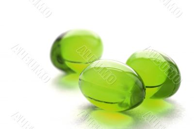 Abstract pills in green color
