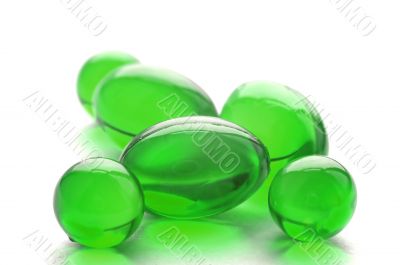 Abstract pills in green color