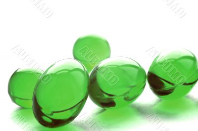 Abstract pills in green color