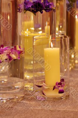 The spa candles and flowers