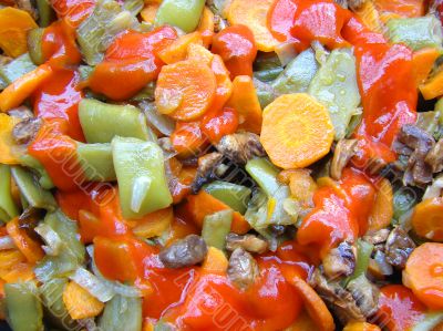 Vegetables with a  mushrooms