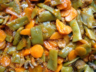 Vegetables with a liver